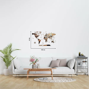 خريطة العالم التفاعلية عالية الجودة تظهر تفاصيل البلدان والمدن لتزيين الجدران أو الدراسة