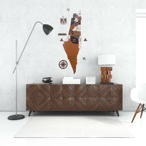 صورة لوحة خريطة فلسطين تُظهر الحدود والمعالم البارزة بدقة، مناسبة للبحث عن خرائط جغرافية فلسطينية.