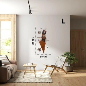 صورة لوحة خريطة فلسطين تُظهر الحدود والمعالم البارزة بدقة، مناسبة للبحث عن خرائط جغرافية فلسطينية.