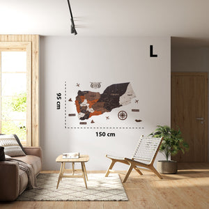 Yemen Multicolor 3D Wooden Map شيك المكان