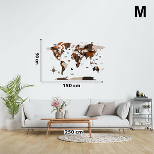 لوحة خريطة العالم بجودة عالية تظهر تفاصيل الدول والقارات، مثالية لتزيين المكاتب وغرف الدراسة