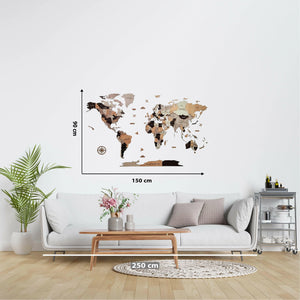 خريطة العالم التفاعلية عالية الجودة تظهر تفاصيل البلدان والمدن لتزيين الجدران أو الدراسة