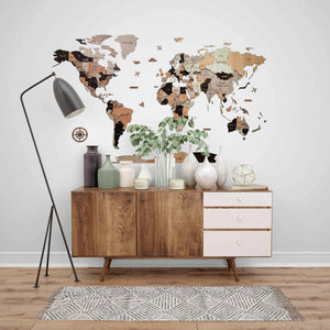 خريطة العالم التفاعلية عالية الجودة تظهر تفاصيل البلدان والمدن لتزيين الجدران أو الدراسة