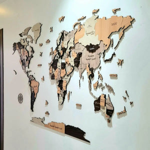 خريطة العالم التفاعلية عالية الجودة تظهر تفاصيل البلدان والمدن لتزيين الجدران أو الدراسة