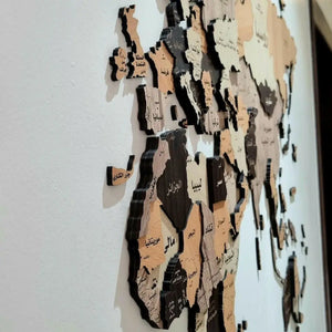 خريطة العالم التفاعلية عالية الجودة تظهر تفاصيل البلدان والمدن لتزيين الجدران أو الدراسة