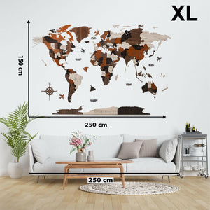 لوحة خريطة العالم بجودة عالية تظهر تفاصيل الدول والقارات، مثالية لتزيين المكاتب وغرف الدراسة