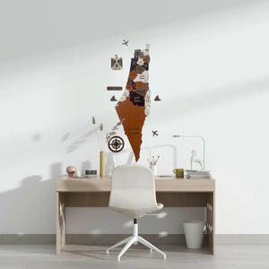 صورة لوحة خريطة فلسطين تُظهر الحدود والمعالم البارزة بدقة، مناسبة للبحث عن خرائط جغرافية فلسطينية.