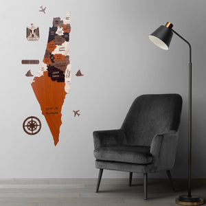 صورة لوحة خريطة فلسطين تُظهر الحدود والمعالم البارزة بدقة، مناسبة للبحث عن خرائط جغرافية فلسطينية.