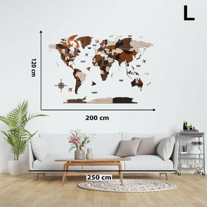 لوحة خريطة العالم بجودة عالية تظهر تفاصيل الدول والقارات، مثالية لتزيين المكاتب وغرف الدراسة