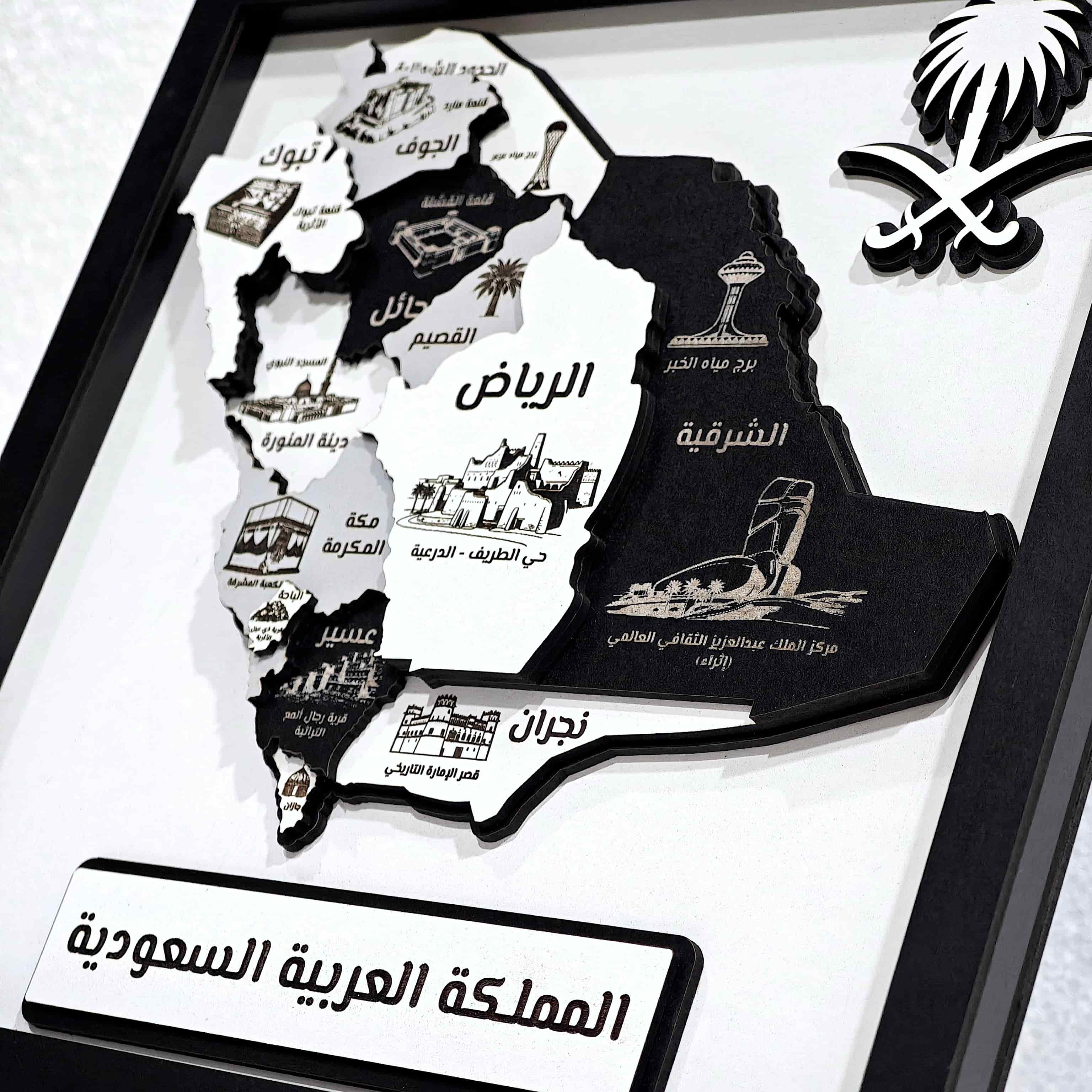 3D model map of Saudi Arabia close up
