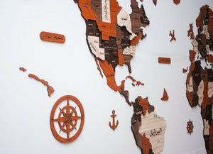 لوحة خريطة العالم بجودة عالية تظهر تفاصيل الدول والقارات، مثالية لتزيين المكاتب وغرف الدراسة